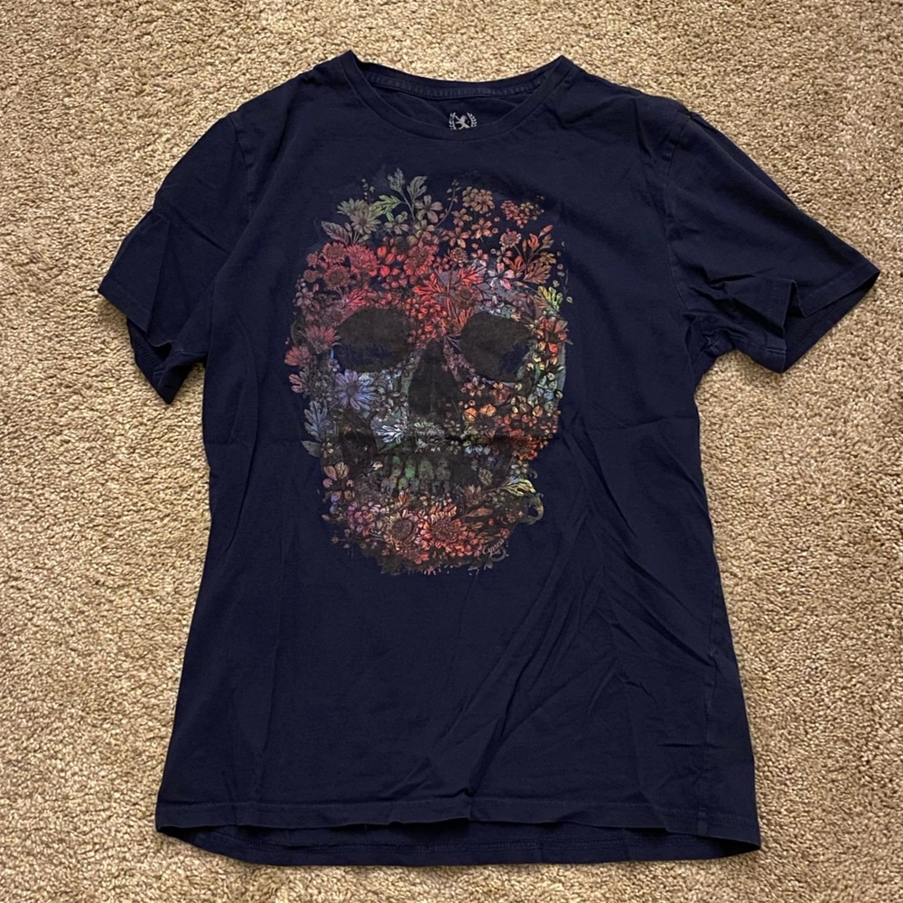 EXPRESS Graphic Tee Floral Skull